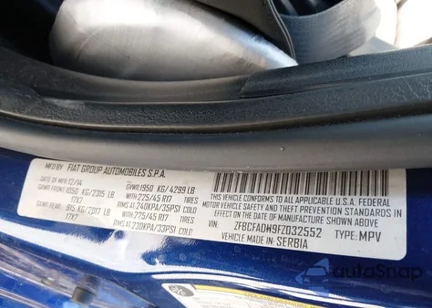 2015 Fiat 500L Urbana Trekking из США, поврежденный, VIN ZFBCFADH9FZ032552